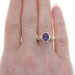 Sterling Silver Amethyst Solitaire Ring - 925 & 14k Yellow Gold Oval 1.45ct Sterling Silver Amethyst Solitaire Ring - 925 & 14k Yellow Gold Oval 1.45ct