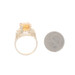 Yellow Gold Citrine Cocktail Solitaire Ring - 14k Oval 4.20ct Lace Border
