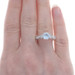 Platinum Aquamarine Diamond Ring - Round 1.43ctw Etched Milgrain Platinum Aquamarine Diamond Ring - Round 1.43ctw Etched Milgrain