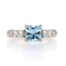 Platinum Aquamarine Diamond Ring - Square Radiant 1.26ctw Engagement Platinum Aquamarine Diamond Ring - Square Radiant 1.26ctw Engagement