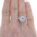 White Gold Aquamarine Diamond Halo Ring - 14k Round 1.86ctw Flower Milgrain White Gold Aquamarine Diamond Halo Ring - 14k Round 1.86ctw Flower Milgrain