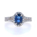 White Gold Sapphire Diamond Halo Ring - 18k 18k Oval 1.74ctw White Gold Sapphire Diamond Halo Ring - 18k 18k Oval 1.74ctw