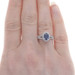 White Gold Sapphire Diamond Halo Ring - 18k 18k Oval 1.74ctw White Gold Sapphire Diamond Halo Ring - 18k 18k Oval 1.74ctw
