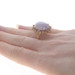Yellow Gold Jade Amethyst Citrine Halo Ring - 14k Oval Cabochon 12.36ctw Floral Yellow Gold Jade Amethyst Citrine Halo Ring - 14k Oval Cabochon 12.36ctw Floral