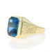 Yellow Gold Lab-Created Blue Spinel Vintage Men's Ring - 14k Emerald 5.80ct Yellow Gold Lab-Created Blue Spinel Vintage Men's Ring - 14k Emerald 5.80ct