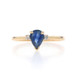 Yellow Gold Sapphire Diamond Ring - 10k 10k Pear 0.76ctw Engagement Yellow Gold Sapphire Diamond Ring - 10k 10k Pear 0.76ctw Engagement