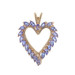 Yellow Gold Tanzanite Heart Wreath Pendant - 10k Marquise 1.26ctw Love Yellow Gold Tanzanite Heart Wreath Pendant - 10k Marquise 1.26ctw Love