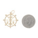 Yellow Gold Ship's Anchor & Helm Pendant - 14k Nautical Sailing Wheel Charm Yellow Gold Ship's Anchor & Helm Pendant - 14k Nautical Sailing Wheel Charm