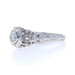 White Gold Diamond Art Deco Solitaire Engagement Ring -18k Euro Vintage Filigree