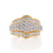 Yellow Gold Diamond Cluster Cocktail Ring 10k Round Brilliant & Baguette 1.30ctw Yellow Gold Diamond Cluster Cocktail Ring 10k Round Brilliant & Baguette 1.30ctw