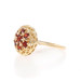 Yellow Gold Garnet Cluster Cocktail Ring - 10k Round 1.00ctw Floral Medallion Yellow Gold Garnet Cluster Cocktail Ring - 10k Round 1.00ctw Floral Medallion