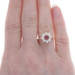 Yellow Gold Ruby & Diamond Halo Ring - 14k Round 1.37ctw Flower Yellow Gold Ruby & Diamond Halo Ring - 14k Round 1.37ctw Flower