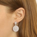 White Gold Diamond Cluster Dangle Circle Earrings 14k Rd 2.00ctw Pierce Screw-On White Gold Diamond Cluster Dangle Circle Earrings 14k Rd 2.00ctw Pierce Screw-On