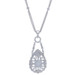 White Gold Diamond Cluster Halo Dangle Necklace - 14k Round 2.43ctw Adjustable White Gold Diamond Cluster Halo Dangle Necklace - 14k Round 2.43ctw Adjustable