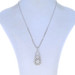 White Gold Diamond Cluster Halo Dangle Necklace - 14k Round 2.43ctw Adjustable White Gold Diamond Cluster Halo Dangle Necklace - 14k Round 2.43ctw Adjustable
