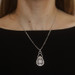 White Gold Diamond Cluster Halo Dangle Necklace - 14k Round 2.43ctw Adjustable White Gold Diamond Cluster Halo Dangle Necklace - 14k Round 2.43ctw Adjustable