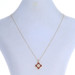 Yellow Gold Carnelian Cubic Zirconia Quatrefoil Flower Cluster Necklace 16" -18k Yellow Gold Carnelian Cubic Zirconia Quatrefoil Flower Cluster Necklace 16" -18k