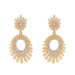 Yellow Gold Diamond Starburst Oval Dangle Earrings - 14k Round .46ctw Pierced Yellow Gold Diamond Starburst Oval Dangle Earrings - 14k Round .46ctw Pierced