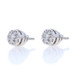 White Gold Diamond Cluster Stud Earrings - 14k Round .28ctw Pierced Screw-Ons White Gold Diamond Cluster Stud Earrings - 14k Round .28ctw Pierced Screw-Ons