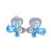Sterling Blue Topaz Cluster Drop Earrings - 925 Pear 2.76ctw Flowers Pierced Sterling Blue Topaz Cluster Drop Earrings - 925 Pear 2.76ctw Flowers Pierced