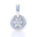 White Gold Diamond Cluster Pendant - 18k Round Brilliant 0.21ctw Floral Circle White Gold Diamond Cluster Pendant - 18k Round Brilliant 0.21ctw Floral Circle