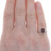 White Gold Red Glass Vintage Solitaire Ring - 10k Milgrain White Gold Red Glass Vintage Solitaire Ring - 10k Milgrain