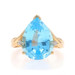 Yellow Gold Blue Topaz & Diamond Ring - 14k Pear 9.52ctw