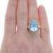 Yellow Gold Blue Topaz & Diamond Ring - 14k Pear 9.52ctw