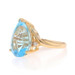 Yellow Gold Blue Topaz & Diamond Ring - 14k Pear 9.52ctw