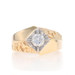 Yellow Gold Diamond Men's Ring - 14k Round .70ct Solitaire Euro Shank Textured Yellow Gold Diamond Men's Ring - 14k Round .70ct Solitaire Euro Shank Textured