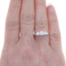 White Gold Moissanite Three-Stone Engagement Ring - 14k Round Brilliant .98ctw
