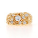 Yellow Gold Diamond Men's Ring - 14k Round .88ctw Nugget Cluster