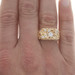 Yellow Gold Diamond Men's Ring - 14k Round .88ctw Nugget Cluster
