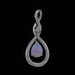 White Gold Lab-Created Opal Diamond Pendant 10k Pear Cab .45ct Teardrop Twist White Gold Lab-Created Opal Diamond Pendant 10k Pear Cab .45ct Teardrop Twist