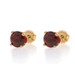 Yellow Gold Red Spinel Stud Earrings - 14k Round 2.22ctw Pierced Yellow Gold Red Spinel Stud Earrings - 14k Round 2.22ctw Pierced