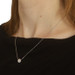 White Gold Diamond Halo Pendant Necklace - 14k Round .79ctw GIA Adjustable White Gold Diamond Halo Pendant Necklace - 14k Round .79ctw GIA Adjustable