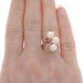 Yellow Gold Cultured Pearl Ruby Diamond Cluster Cocktail Ring - 14k .41ctw Yellow Gold Cultured Pearl Ruby Diamond Cluster Cocktail Ring - 14k .41ctw