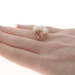 Yellow Gold Cultured Pearl Ruby Diamond Cluster Cocktail Ring - 14k .41ctw Yellow Gold Cultured Pearl Ruby Diamond Cluster Cocktail Ring - 14k .41ctw
