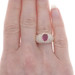 Yellow Gold Lab-Created Ruby & Cubic Zirconia Ring - 14k Oval 2.23ctw Yellow Gold Lab-Created Ruby & Cubic Zirconia Ring - 14k Oval 2.23ctw