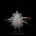 Yellow Gold Opal & Diamond Halo Ring - 14k Pear Cabochon .83ctw Yellow Gold Opal & Diamond Halo Ring - 14k Pear Cabochon .83ctw