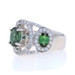 White Gold Green Tourmaline White Topaz Halo Ring - 14k Oval 4.28ctw Three-Stone White Gold Green Tourmaline White Topaz Halo Ring - 14k Oval 4.28ctw Three-Stone
