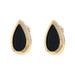 Yellow Gold Onyx Short Drop Earrings - 14k Teardrop Pierced Yellow Gold Onyx Short Drop Earrings - 14k Teardrop Pierced