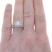 White Gold Diamond Halo Engagement Ring & Wedding Band - 14k Round 1.05ctw White Gold Diamond Halo Engagement Ring & Wedding Band - 14k Round 1.05ctw