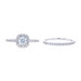 White Gold Diamond Halo Engagement Ring & Wedding Band - 14k Round 1.05ctw White Gold Diamond Halo Engagement Ring & Wedding Band - 14k Round 1.05ctw