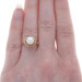 Yellow Gold Cultured Pearl Vintage Solitaire Ring - 10k