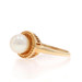 Yellow Gold Cultured Pearl Vintage Solitaire Ring - 10k