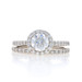 Palladium Lab-Created Diamond Halo Engagement Ring & Wedding Band Rd 1.77ctw IGI Palladium Lab-Created Diamond Halo Engagement Ring & Wedding Band Rd 1.77ctw IGI