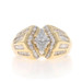 Yellow Gold Diamond Ring - 14k Trillion, Round, & Baguette 1.50ctw Engagement Yellow Gold Diamond Ring - 14k Trillion, Round, & Baguette 1.50ctw Engagement