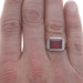 White Gold Lab-Created Ruby Art Deco Men's Ring - 14k Rectangular Cut Vintage White Gold Lab-Created Ruby Art Deco Men's Ring - 14k Rectangular Cut Vintage