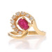 Yellow Gold Ruby Diamond Ring - 14k Oval 0.74ctw